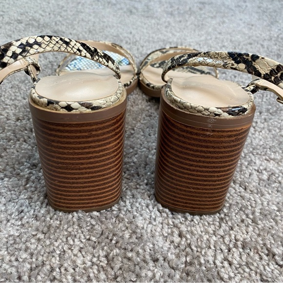 Halston Snake Print Healed Sandals - Picture 5 of 8